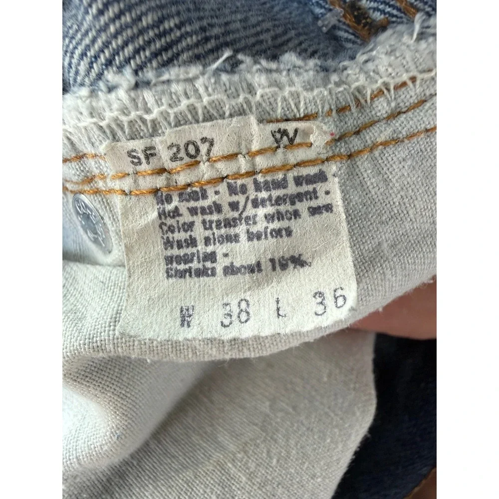 Vintage 70's 80's Levis 501 Redline Selvedge Denim Jeans Button 524 Stamp 38x36
